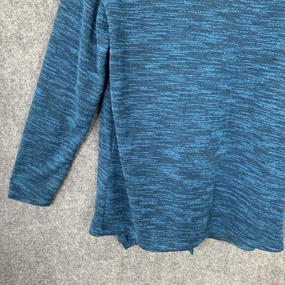 AB Studio Tunic Sweater Women Large 1 Button Flowing Open Front Long Sleeve - Picture 10 of 13